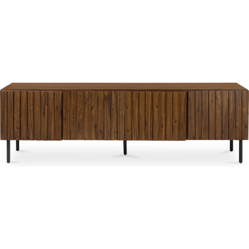 Lincoln Media Cabinet in Brown Finish Acacia Wood & Metal