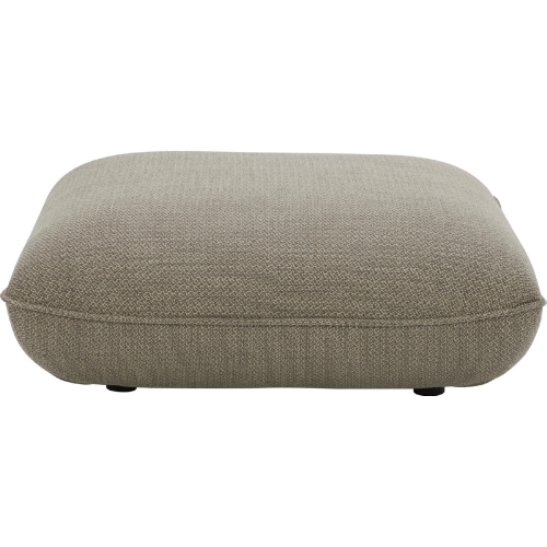 Zeppelin Ottoman in Speckled Pumice Fabric