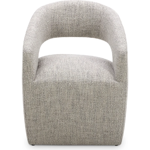 Barrow Rolling Dining Chair in Grey Storm Boucle Fabric
