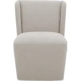Cormac Rolling Dining Chair in Warm Sand Fabric