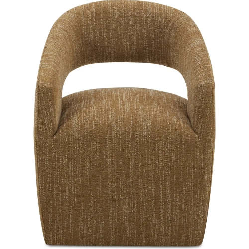 Barrow Rolling Caster Dining Chair in Amber Yellow Fabric