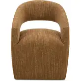 Barrow Rolling Caster Dining Chair in Amber Yellow Fabric