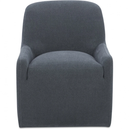 Maisie Rolling Dining Chair in Slate Blue Fabric
