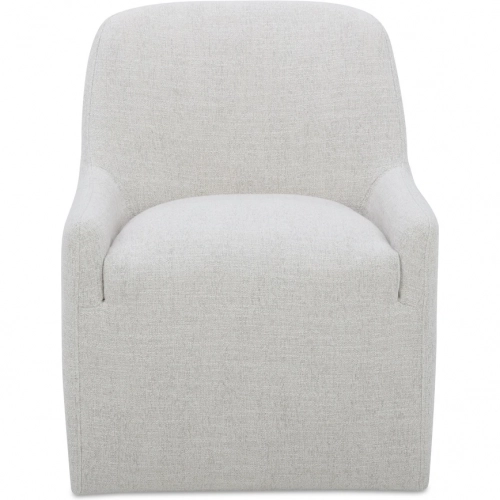 Maisie Rolling Dining Chair in Flecked Oat Beige Fabric