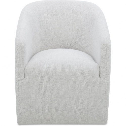 Sandy Rolling Dining Chair in Off White Fabric