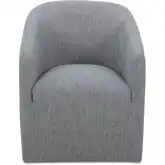 Sandy Rolling Dining Chair in Grey Fabric