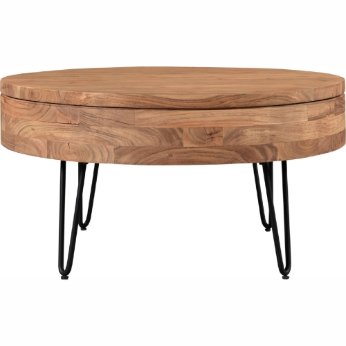 Privado Storage Coffee Table in Acacia on Iron