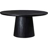 Cember 60" Round Dining Table in Distressed Black Mango Wood