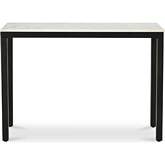 Parson Console Table in White Marble & Black Iron