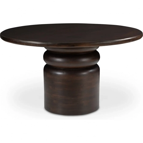 Maro 54" Round Dining Table in Brown Mango Wood