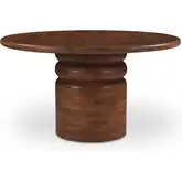 Maro 54" Round Dining Table in Natural Mango Wood