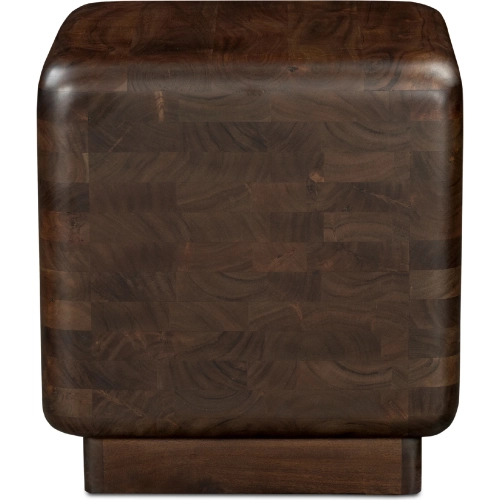 Eton Side Table in Semi Gloss Dark Brown Acacia Wood