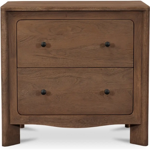 Mabel Nightstand in Brushed Dark Brown Acacia Wood