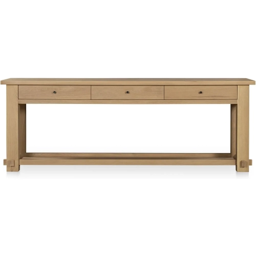 Morey Console Table in Natural Finish Oak Wood