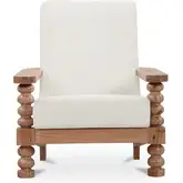 Ingrid Accent Chair in Acacia Wood & Off White Fabric