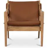 Baker Accent Chair in Brown Top Grain Leather & Wood