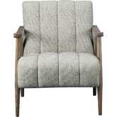 Aster Accent Chair in Pebbled Beige Fabric & Wood