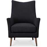 Fisher Accent Arm Chair in Charcoal Grey Wool Blend Fabric & Wood