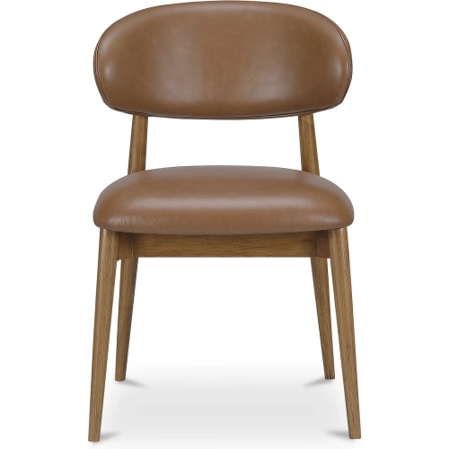 Ellie Dining Chair in Brown Top Grain Leather & Wood
