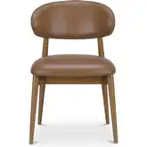 Ellie Dining Chair in Brown Top Grain Leather & Wood