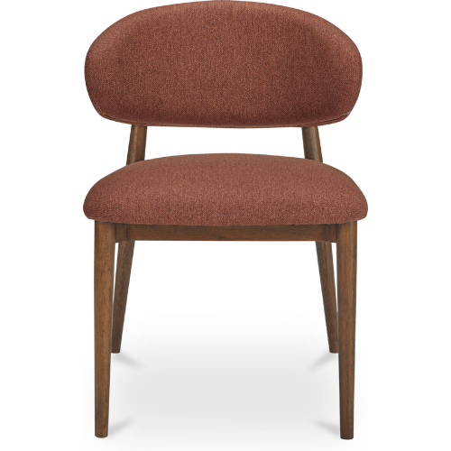 Ellie Dining Chair in Rust Red Fabric & Wood