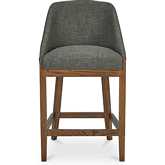 Edward Counter Stool in Heather Green Fabric & Wood