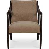 Yates Accent Chair in Beige Faux Shearling Fabric & Wood