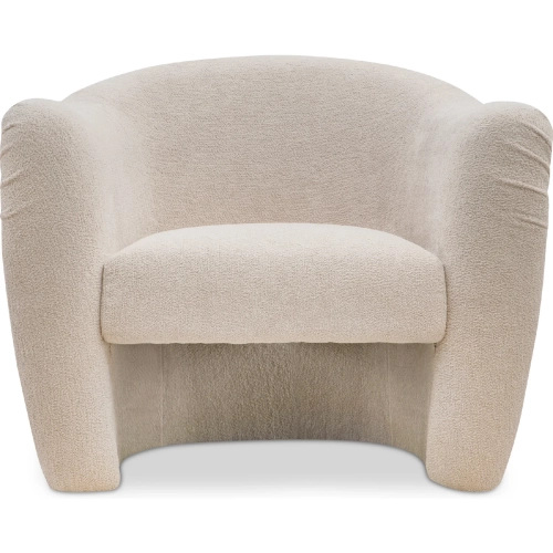Domino Accent Chair in Textured Beige Fabric