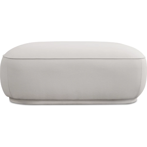 Marion Square Ottoman in White Fabric