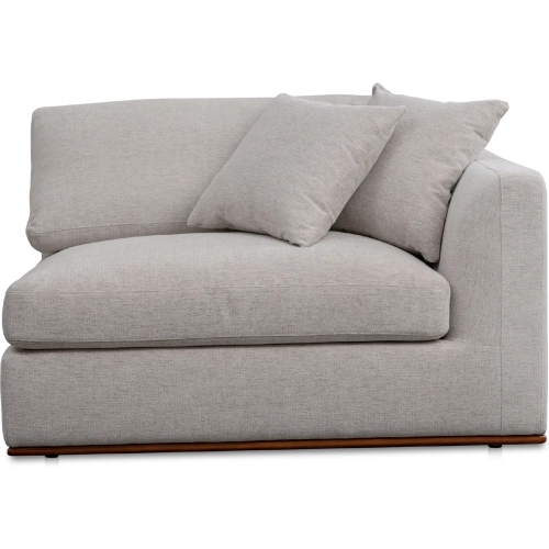 Rue Modular Sectional Right Arm Facing Chair in Flecked Grey Fabric