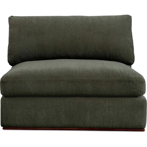 Rue Modular Sectional Unit Slipper Chair in Deep Green Fabric