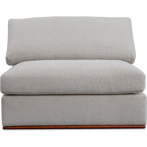 Rue Modular Sectional Unit Slipper Chair in Flecked Grey Fabric