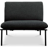 Salma Outdoor Accent Chair in Speckled Charcoal Grey Fabric & Metal