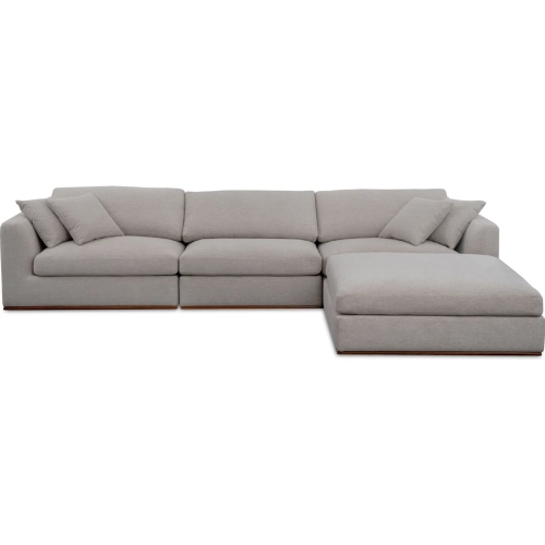 Rue 4 Piece Modular Sectional Sofa in Flecked Grey Fabric