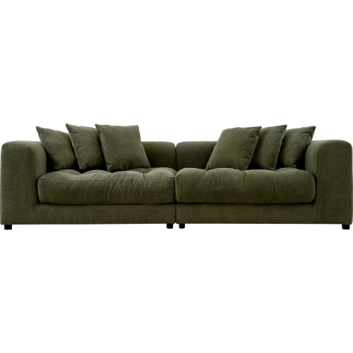 Davie Sofa in Tufted Olive Green Fabric