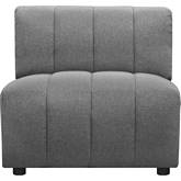 Lyric Slipper Chair Sectional Sofa Unit in Grey Fabric