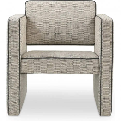 Harris Accent Chair in Black White & Beige Weave Fabric