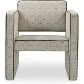 Harris Accent Chair in Black White & Beige Weave Fabric