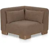 June Corner Chair Modular Sectional Unit in Dark Brown Fabric