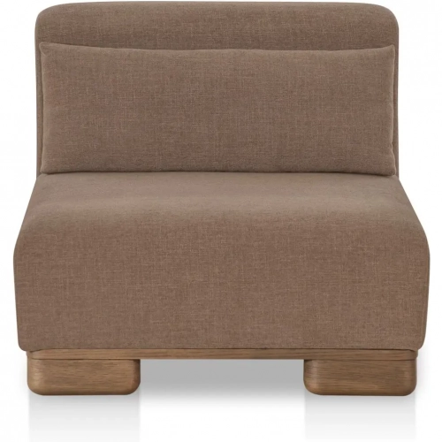 June Slipper Chair Modular Sectional Unit in Dark Brown Fabric
