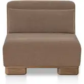 June Slipper Chair Modular Sectional Unit in Dark Brown Fabric