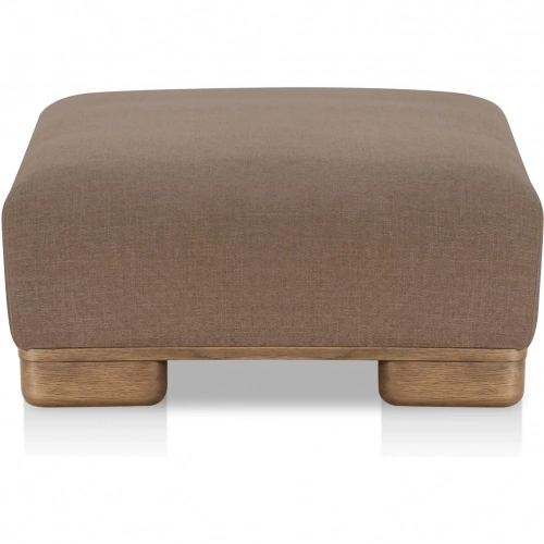 June Ottoman in Dark Brown Fabric