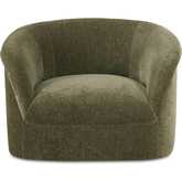 Thora Accent Lounge Chair in Dark Green Textured Velvet Fabric