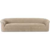 Thora Sofa in Beige Textured Velvet Fabric
