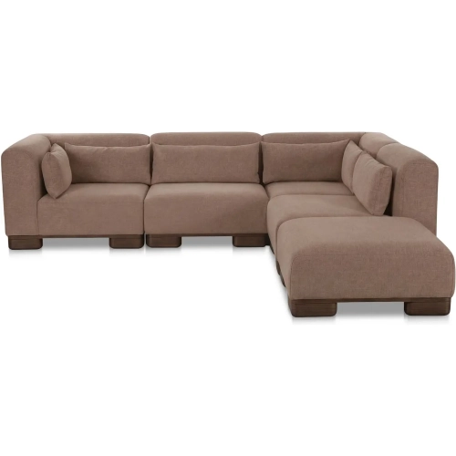 June Dream Modular Sectional Sofa in Dark Brown Fabric