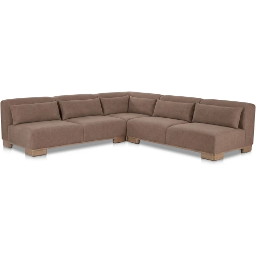 June Corner Modular Sectional Sofa in Dark Brown Fabric