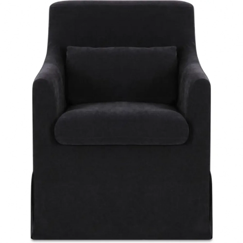 Lydia Slipcover Dining Chair in Black Fabric
