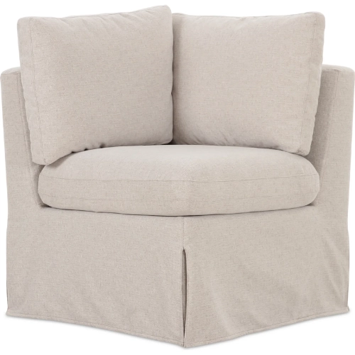 Fable Dining Corner Chair in Beige Fabric Slipcover