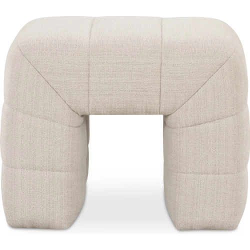 Verity Stool in Channel Tufted Oatmeal Fabric