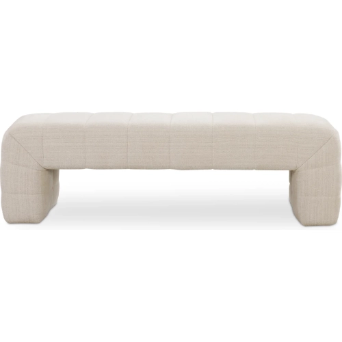 Verity Bench in Channel Tufted Oatmeal Fabric